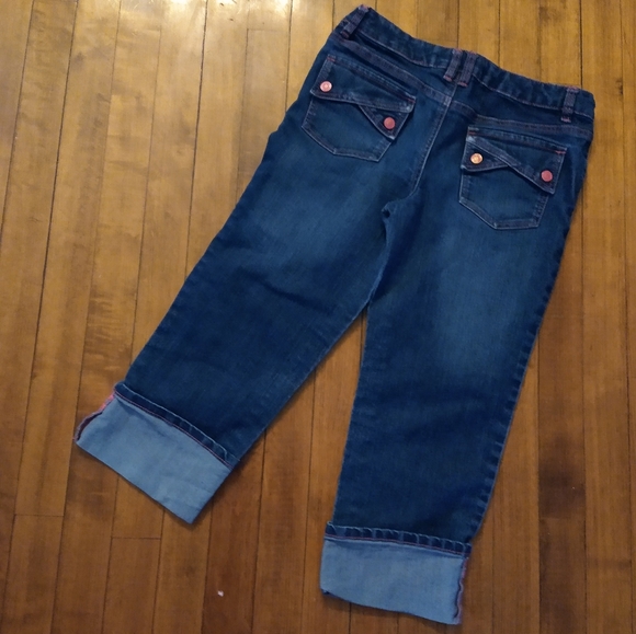 Size 14 girls dark blue jean capris - Picture 7 of 16